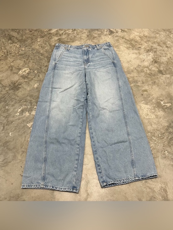 Pilcro Denim - PILCRO The Adi Knit Jeans Women's Size 30x29 Blue Mid Anthropologie Wide Leg